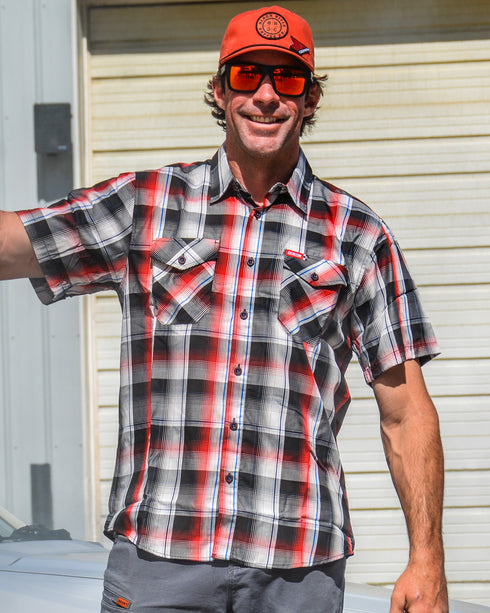 BURNOUT BAMBOO SHORT SLEEVE BUTTON UP - MENS